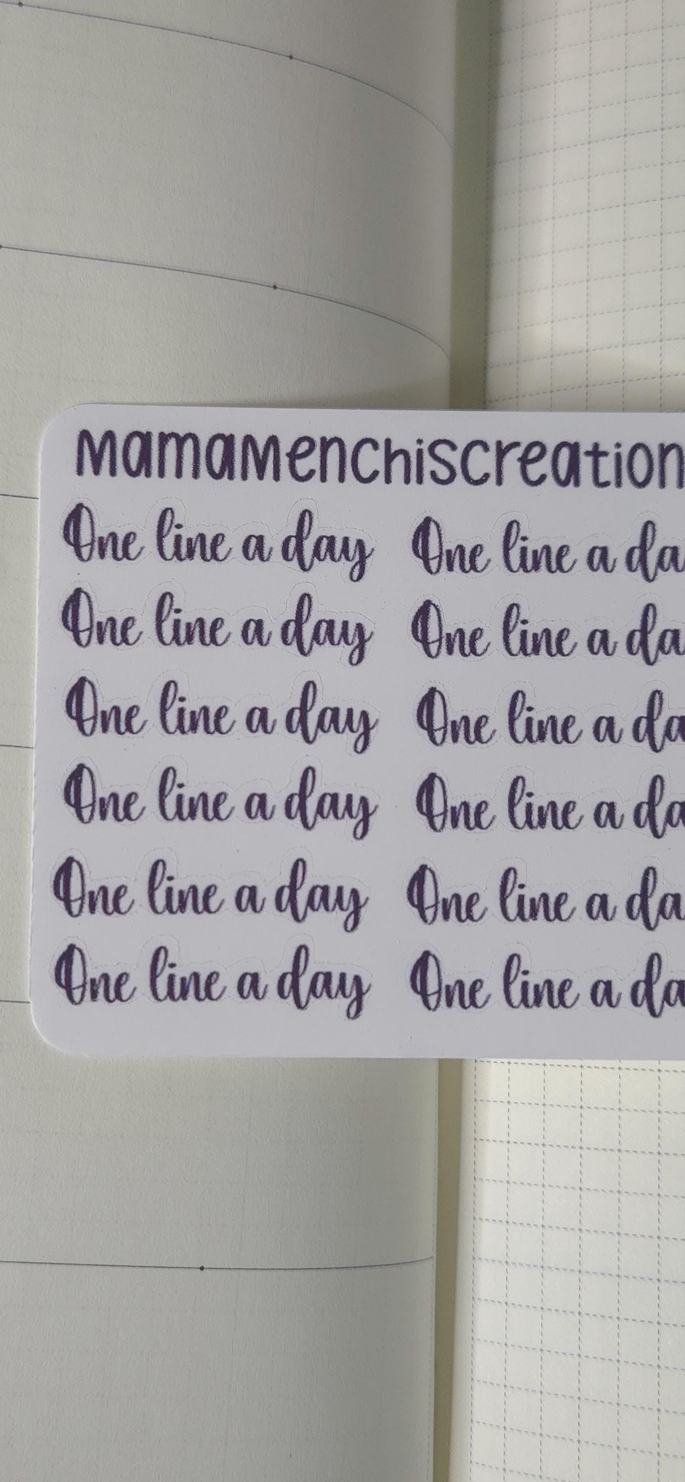 One Line A Day Bujo Journal Planner deco Sticker Sheet