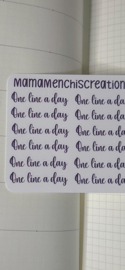 One Line A Day Bujo Journal Planner deco Sticker Sheet