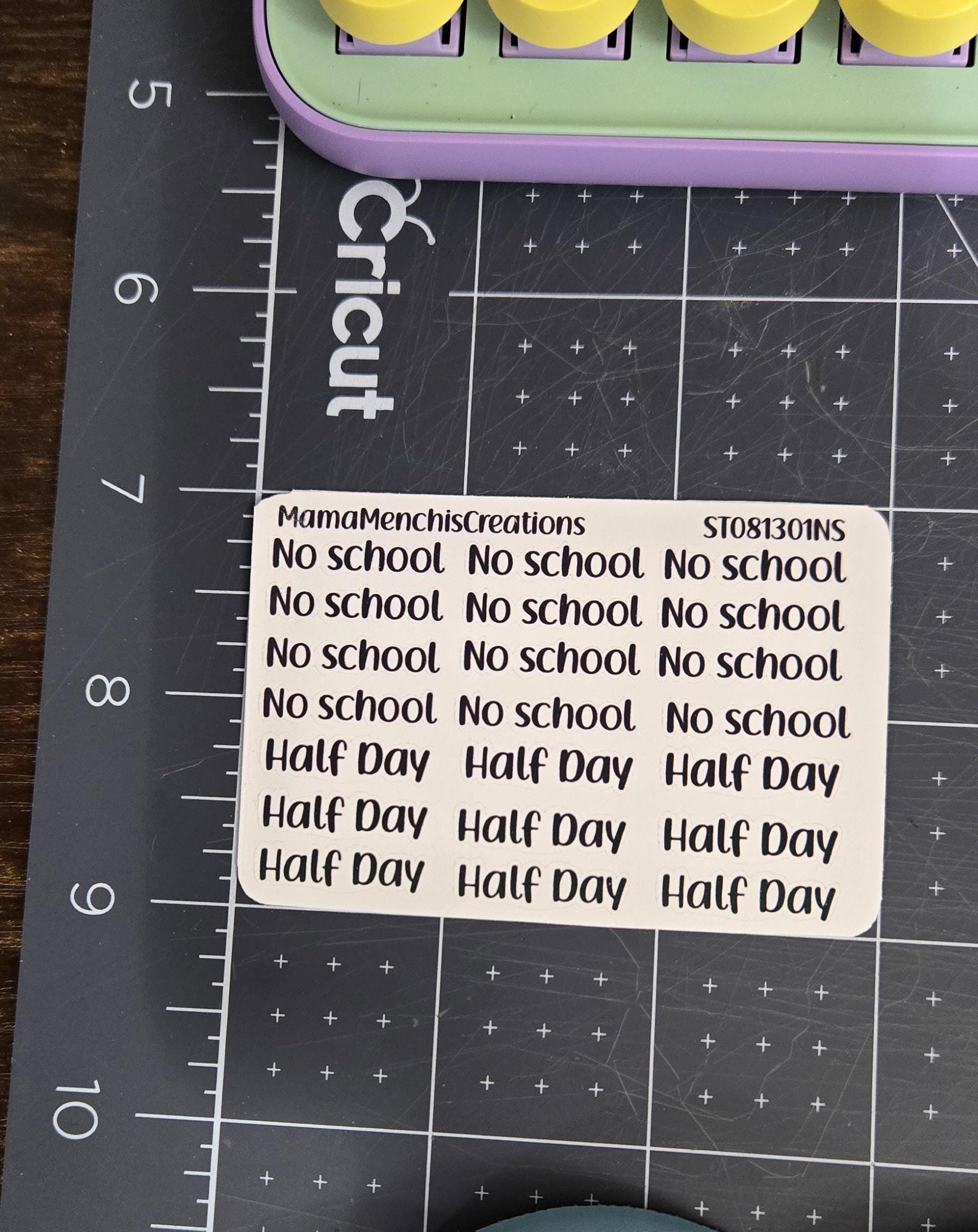 No School Half Day Bujo Journal Planner deco Sticker Sheet
