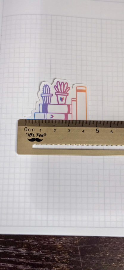 Read More Books Bookish Holographic Glossy Die Cut Bujo Journal Planner Sticker