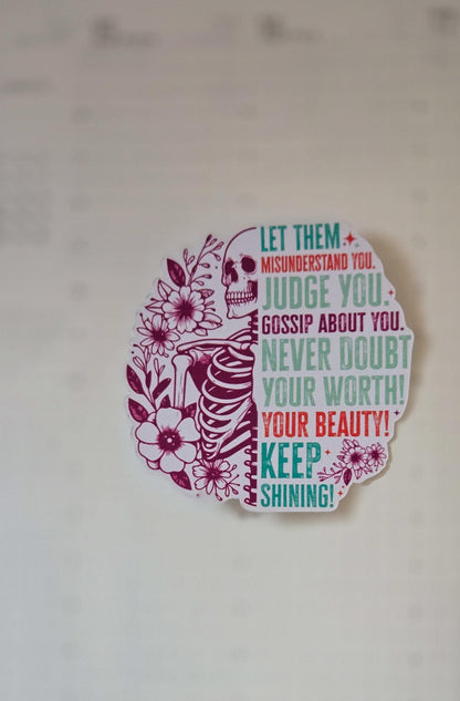 Let Them Mental Health Matte Die Cut Bujo Journal Planner Laptop Sticker