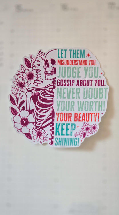 Let Them Mental Health Matte Die Cut Bujo Journal Planner Laptop Sticker