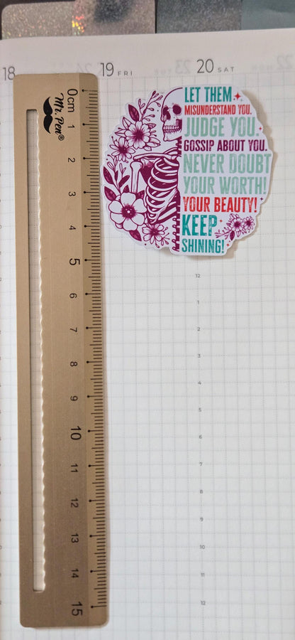 Let Them Mental Health Matte Die Cut Bujo Journal Planner Laptop Sticker