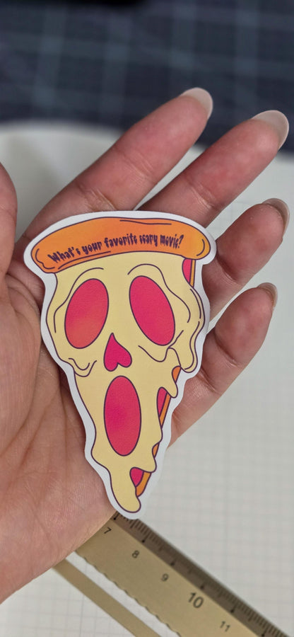 Ghost Face Pizza Face Glossy Die Cut Bujo Journal Planner Sticker