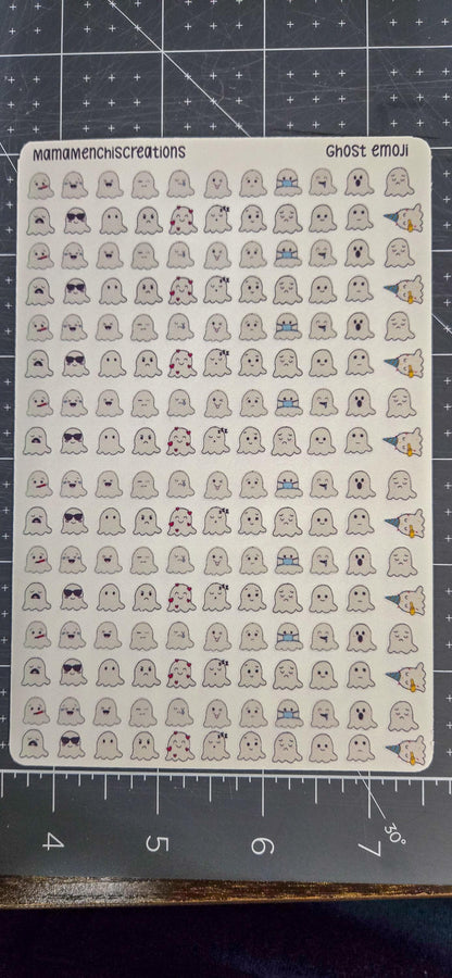 Tiny Ghost Emojis Matte Bujo Journal Planner deco Sticker Sheet