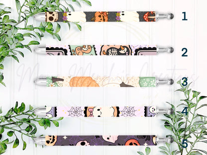 Ghost and Pumpkins Pattern Refillable Retractable Gel Pen