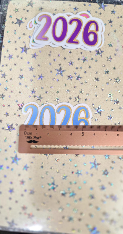 2026 Glossy Die Cut Journal Planner Deco Sticker