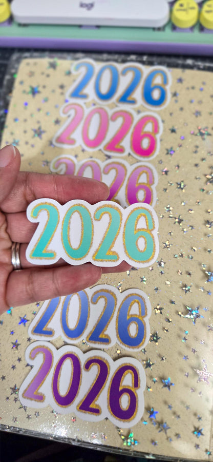 2026 Glossy Die Cut Journal Planner Deco Sticker