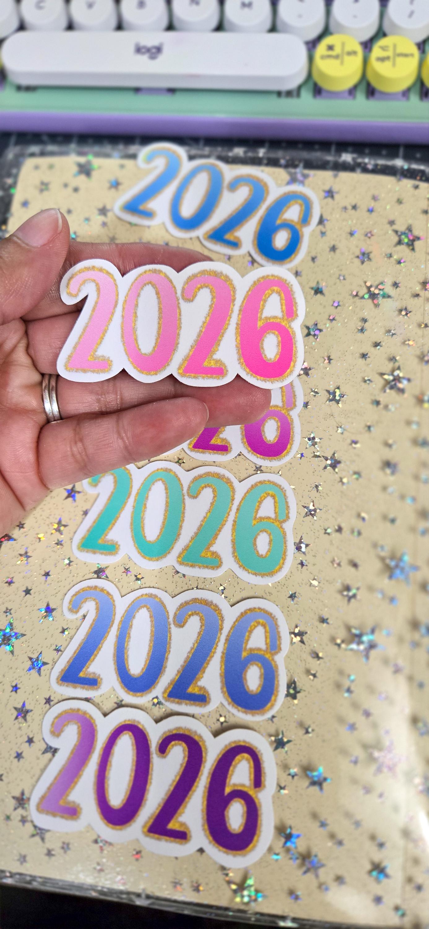 2026 Glossy Die Cut Journal Planner Deco Sticker
