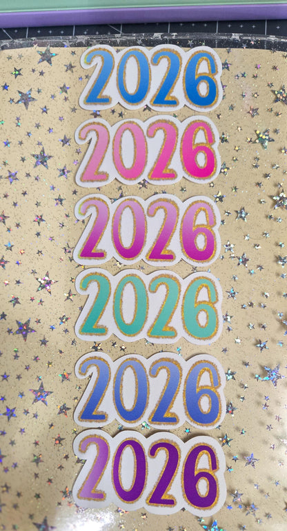 2026 Glossy Die Cut Journal Planner Deco Sticker