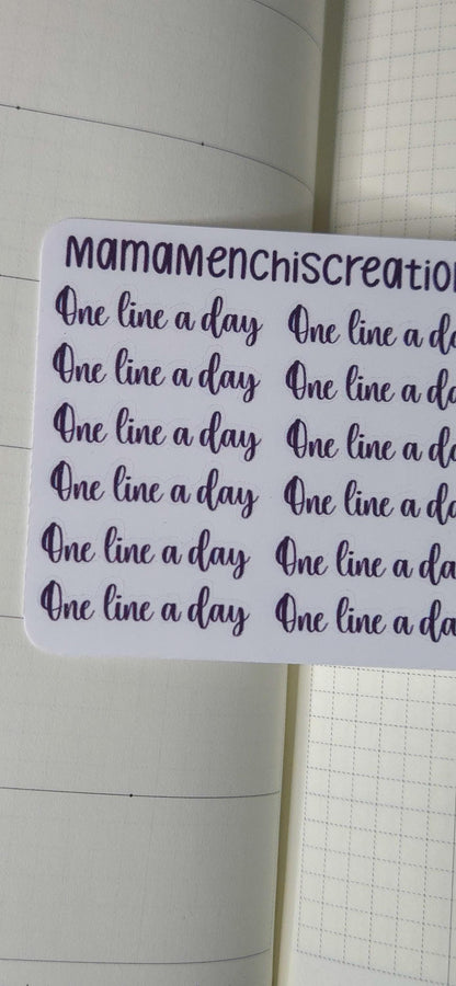 One Line A Day Bujo Journal Planner deco Sticker Sheet