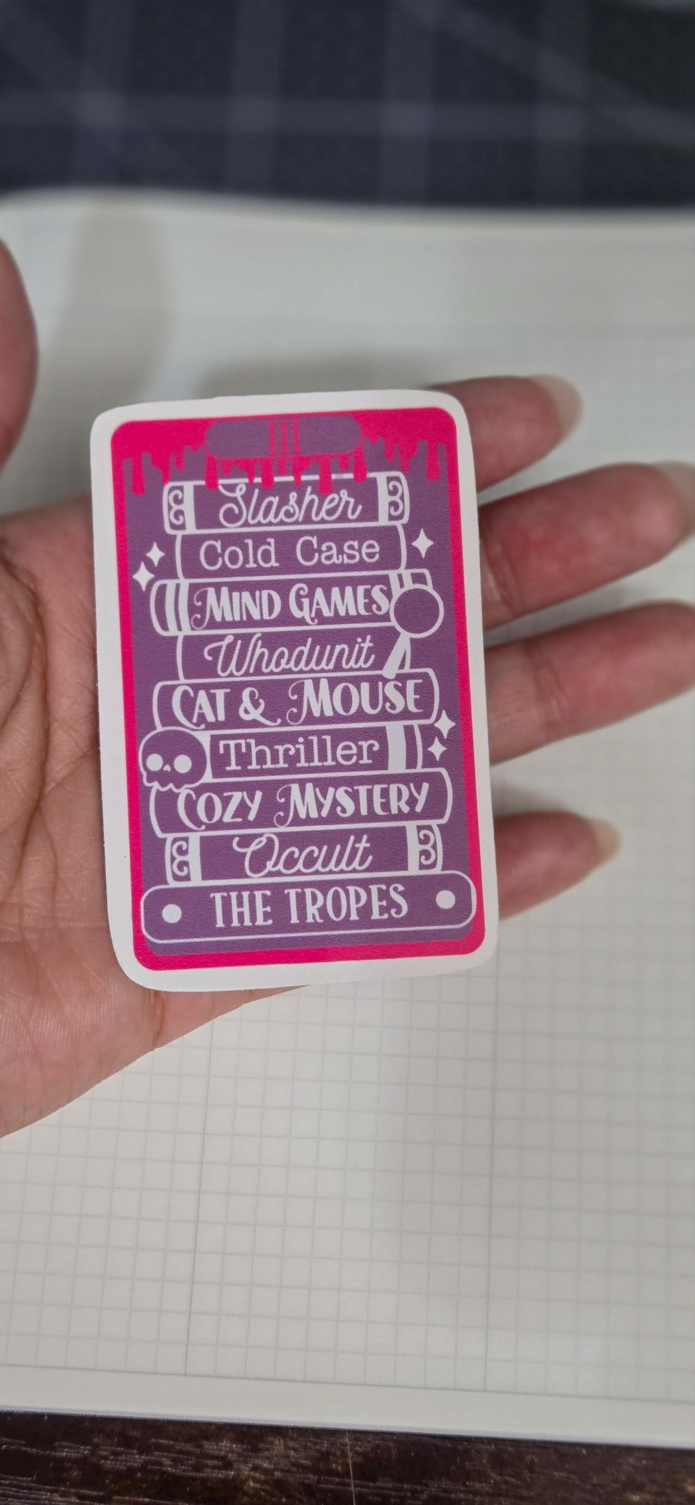 Bookish Tropes Glossy Die Cut Bujo Journal Planner Sticker