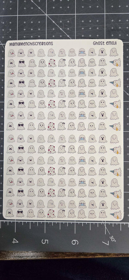 Tiny Ghost Emojis Matte Bujo Journal Planner deco Sticker Sheet