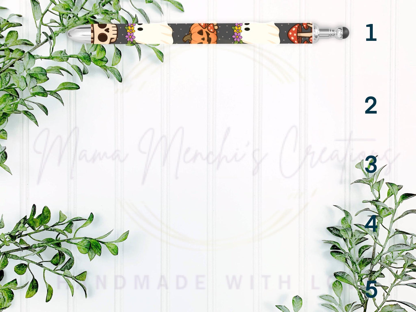 Ghost and Pumpkins Pattern Refillable Retractable Gel Pen