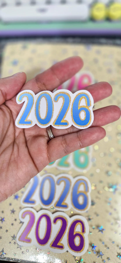 2026 Glossy Die Cut Journal Planner Deco Sticker