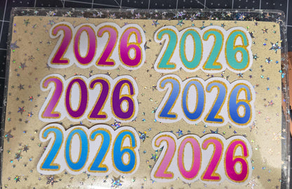 2026 Glossy Die Cut Journal Planner Deco Sticker