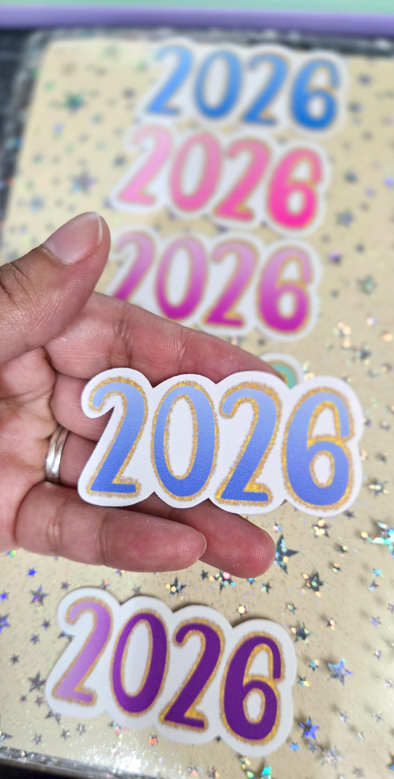 2026 Glossy Die Cut Journal Planner Deco Sticker