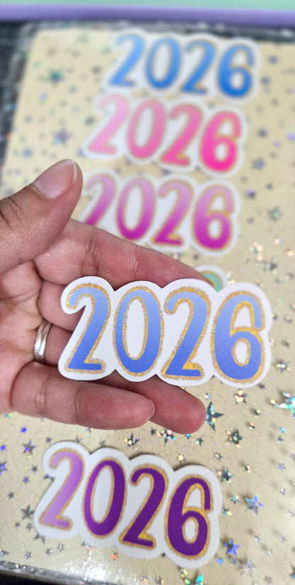 2026 Glossy Die Cut Journal Planner Deco Sticker