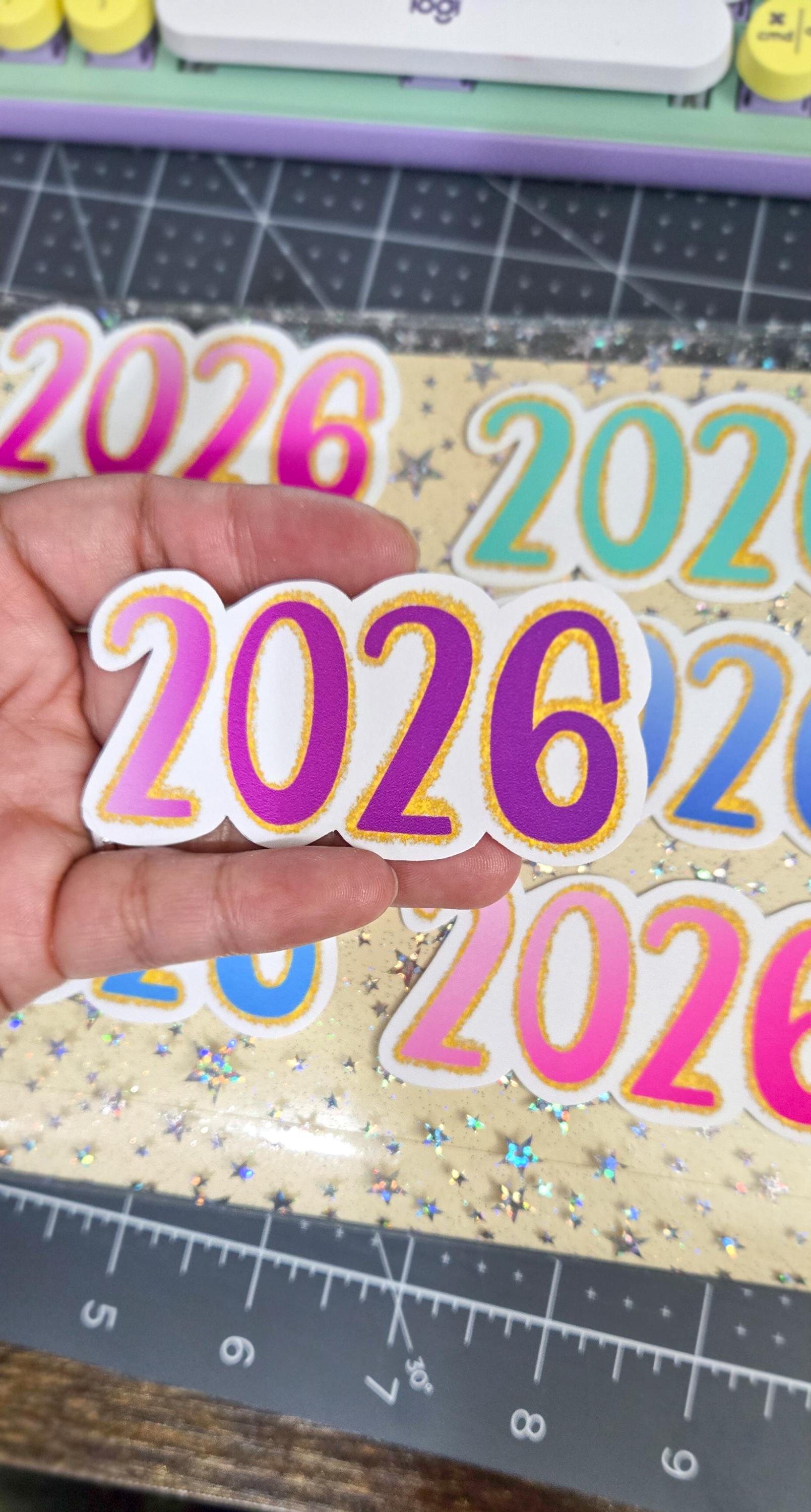 2026 Glossy Die Cut Journal Planner Deco Sticker