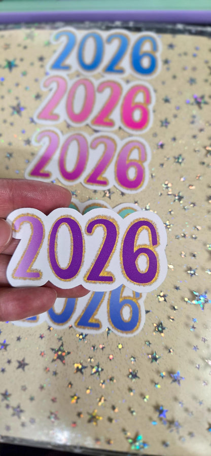 2026 Glossy Die Cut Journal Planner Deco Sticker