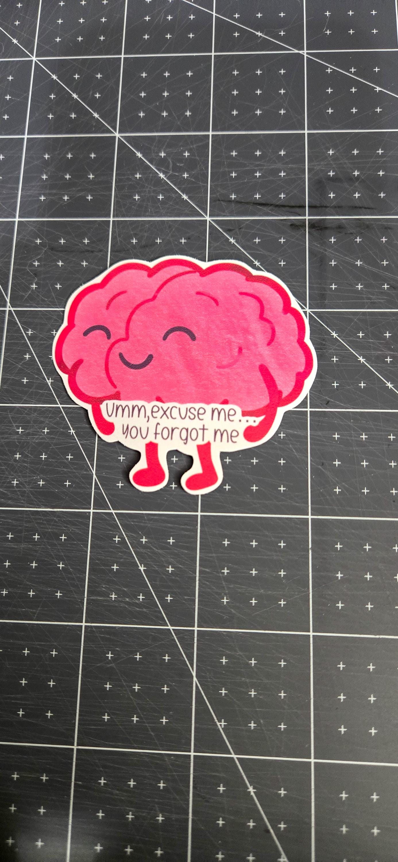 Funny Brain ADHD Quote You Forgot Me Glossy Die Cut Bujo Journal Planner Sticker