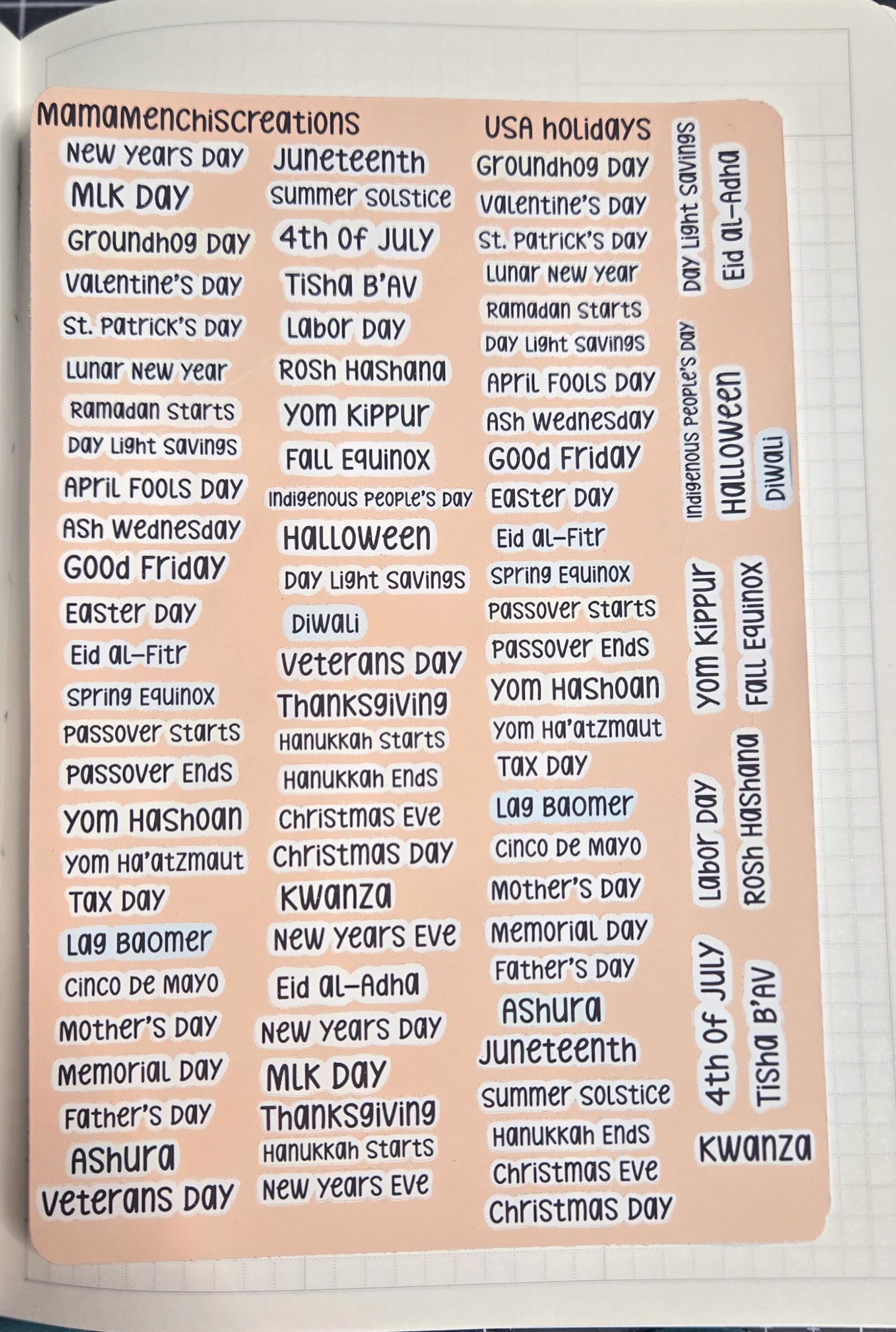 Holiday Planner Stickers | Monthly & Weekly Layouts