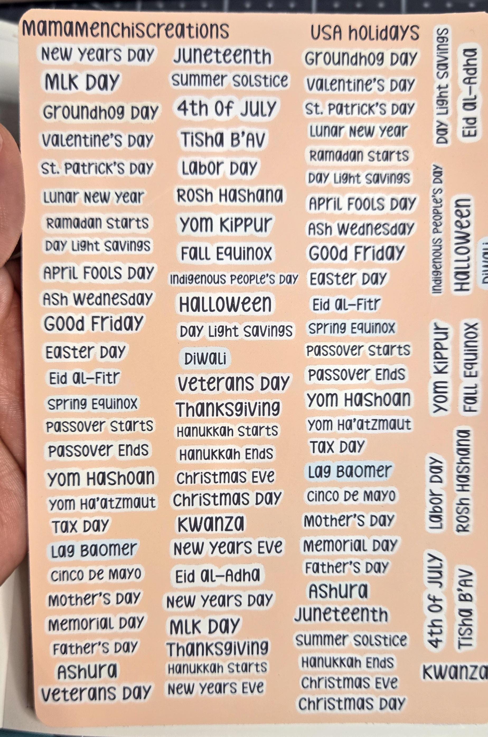 Holiday Planner Stickers | Monthly & Weekly Layouts