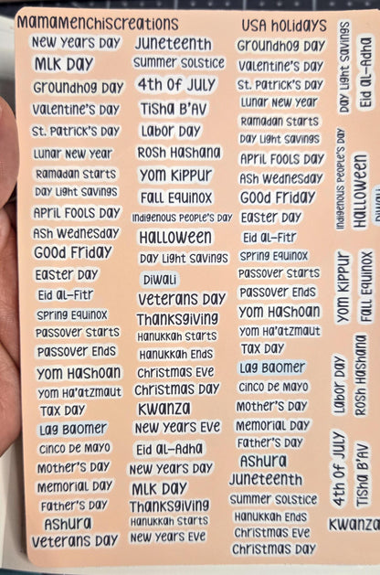 Holiday Planner Stickers | Monthly & Weekly Layouts