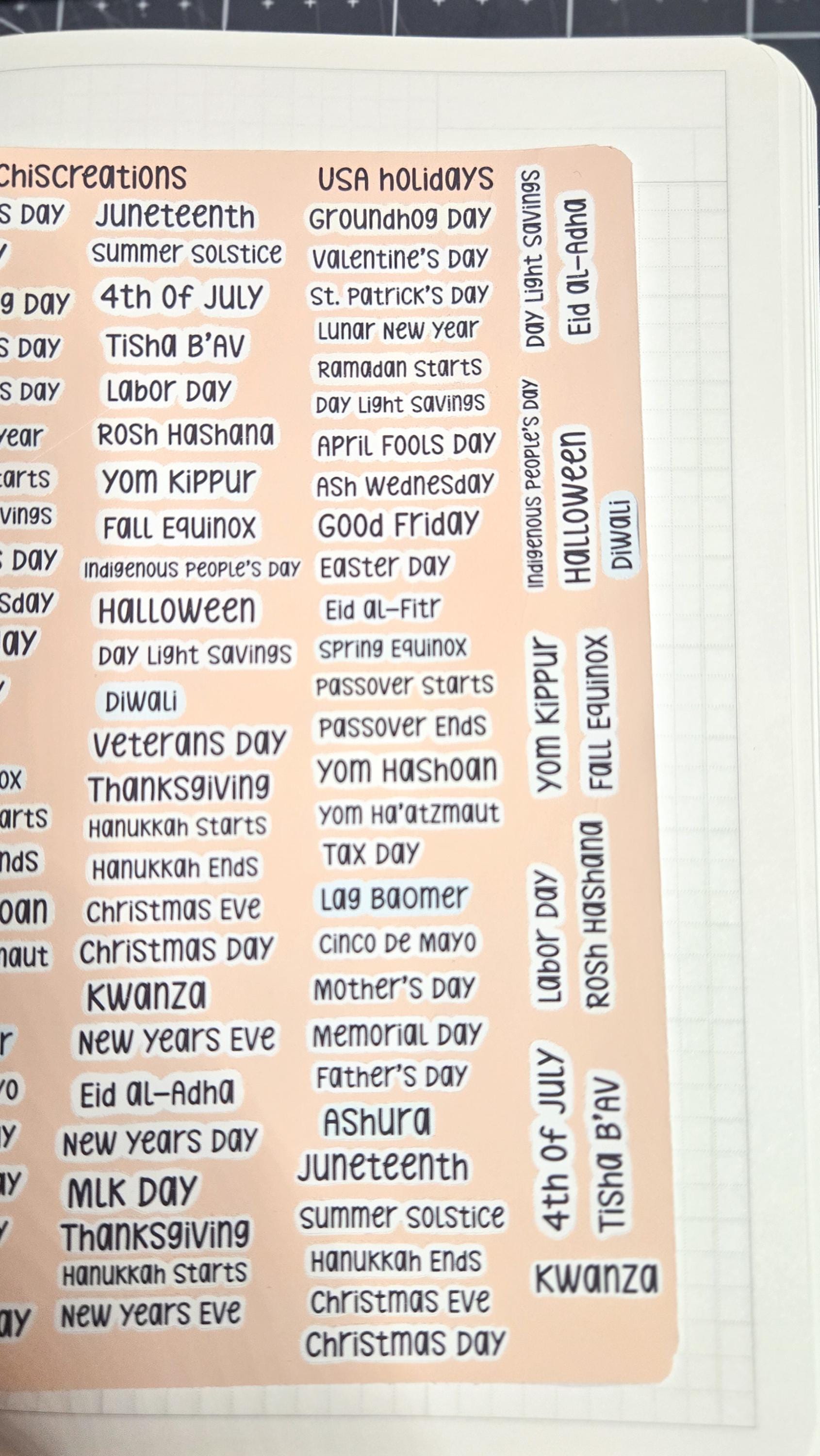 Holiday Planner Stickers | Monthly & Weekly Layouts