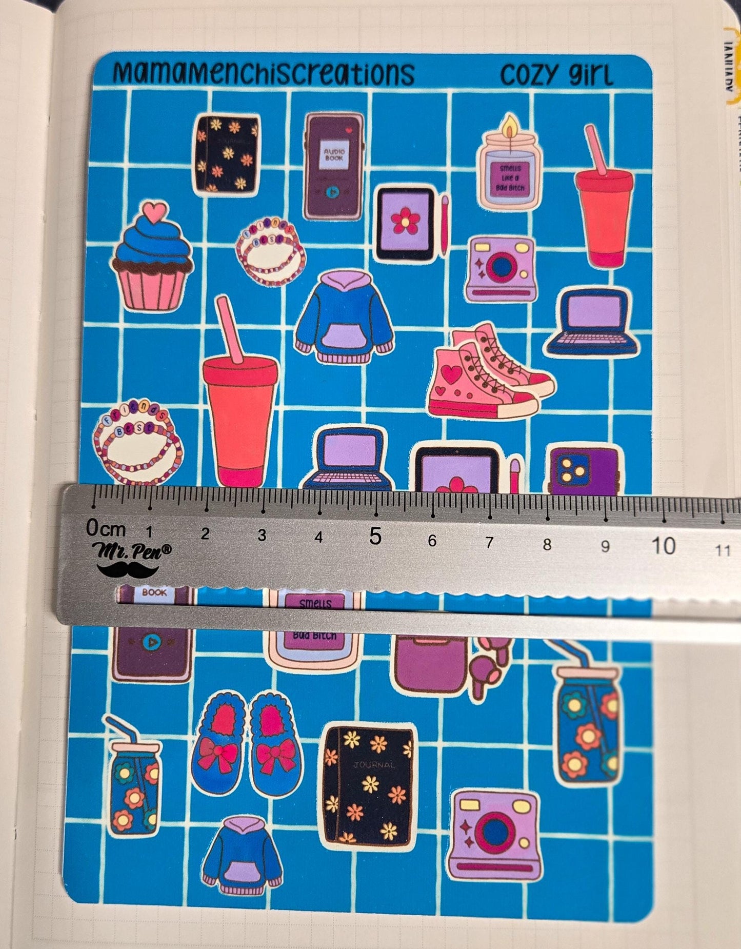 Cozy Girl Cozy Vibes Bujo Journal Planner deco Sticker Sheet
