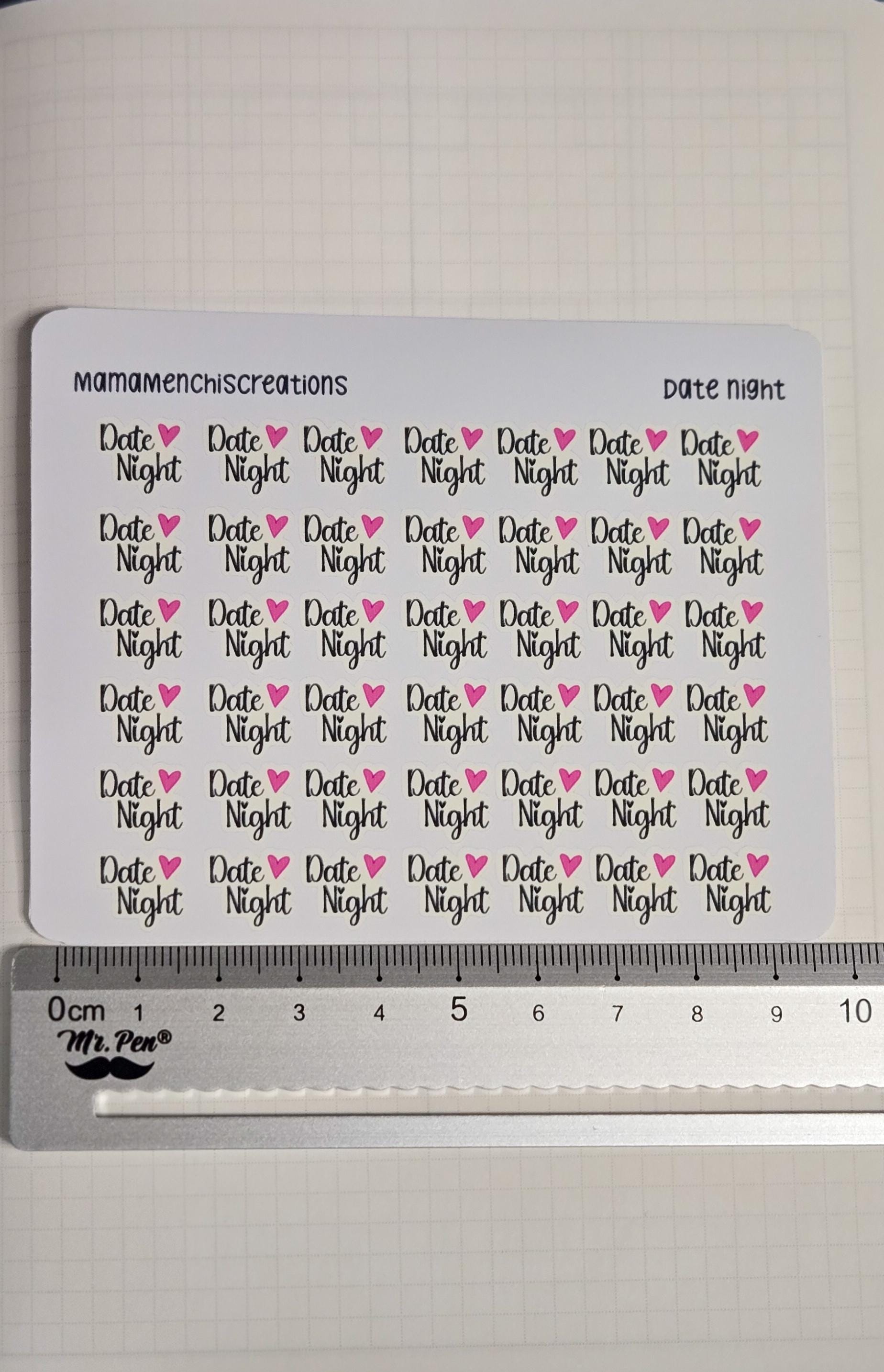 Date Night Functional Bujo Journal Planner deco Sticker Sheet