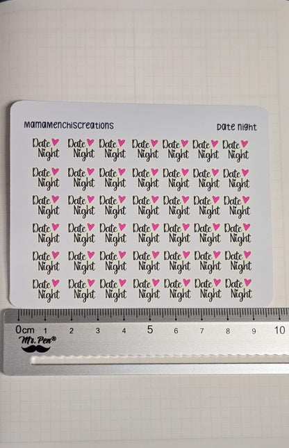 Date Night Functional Bujo Journal Planner deco Sticker Sheet
