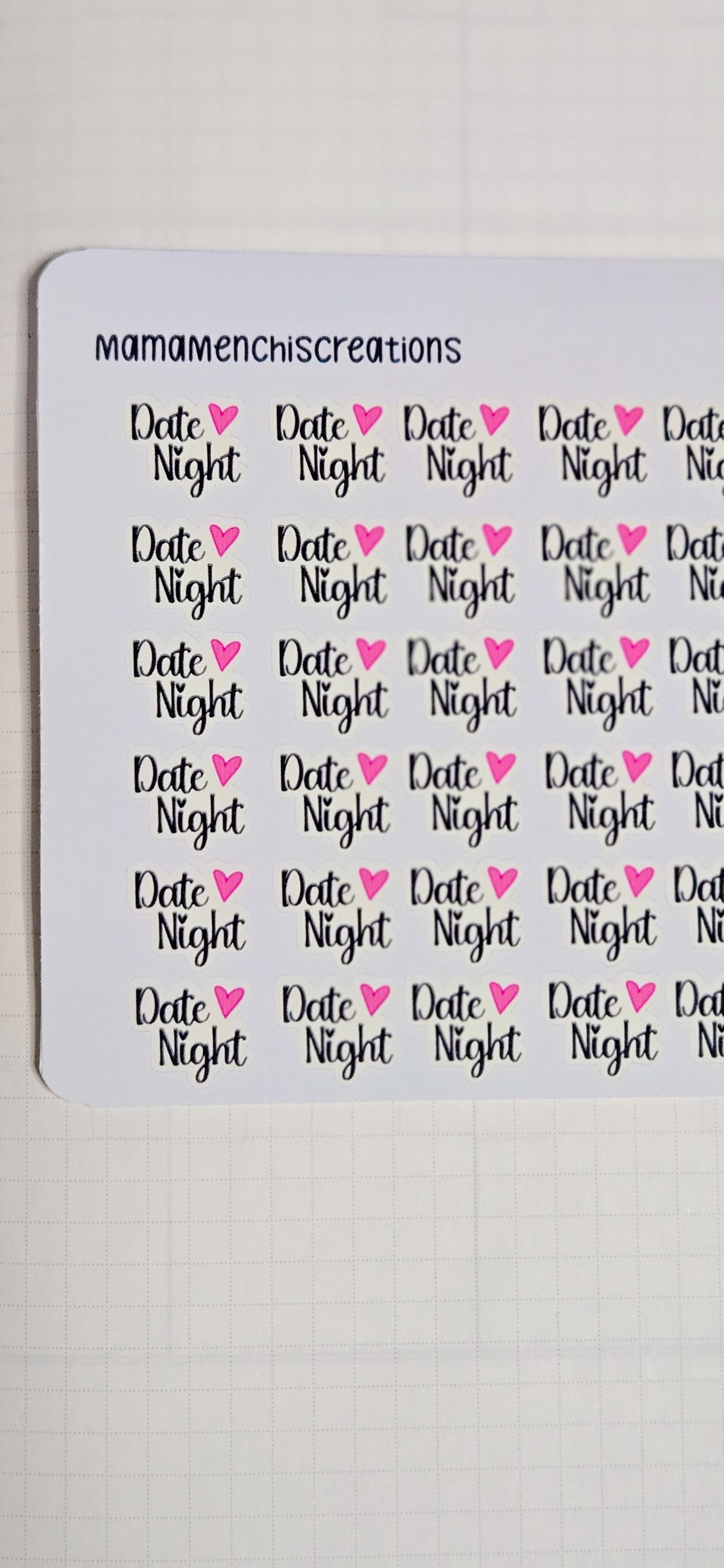 Date Night Functional Bujo Journal Planner deco Sticker Sheet