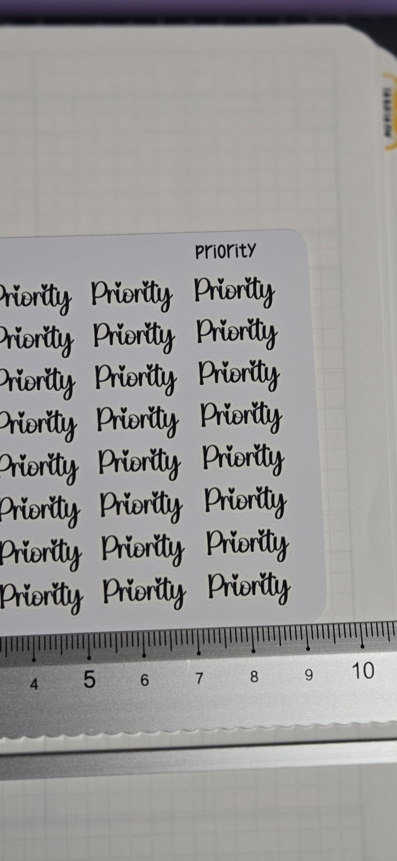 Priority Functional Bujo Journal Planner deco Sticker Sheet