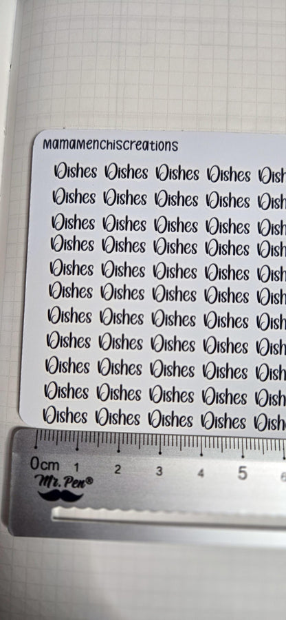 Dishes Sweary and non-sweary Bujo Journal Planner deco Sticker Sheet