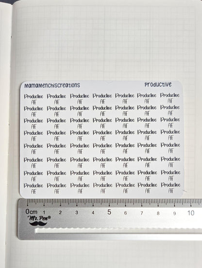 Productive/ Unproductive Sweary Tracker Bujo Journal Planner Functional Sticker Sheet