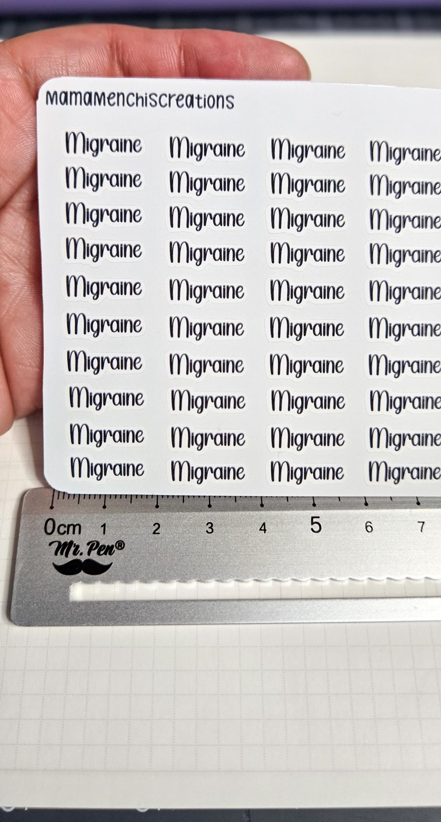 Migraine/ Headache Bujo Journal Planner deco Sticker Sheet