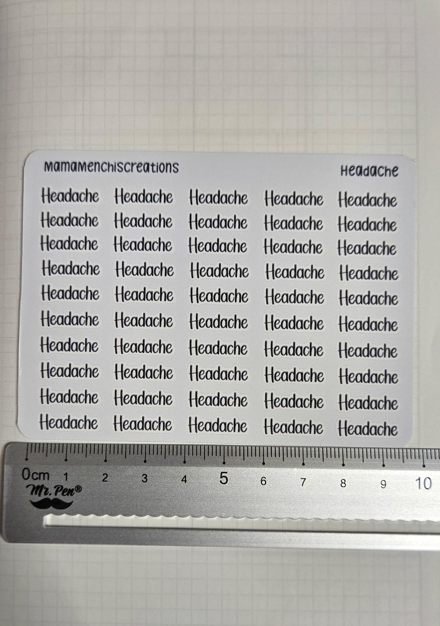 Migraine/ Headache Bujo Journal Planner deco Sticker Sheet