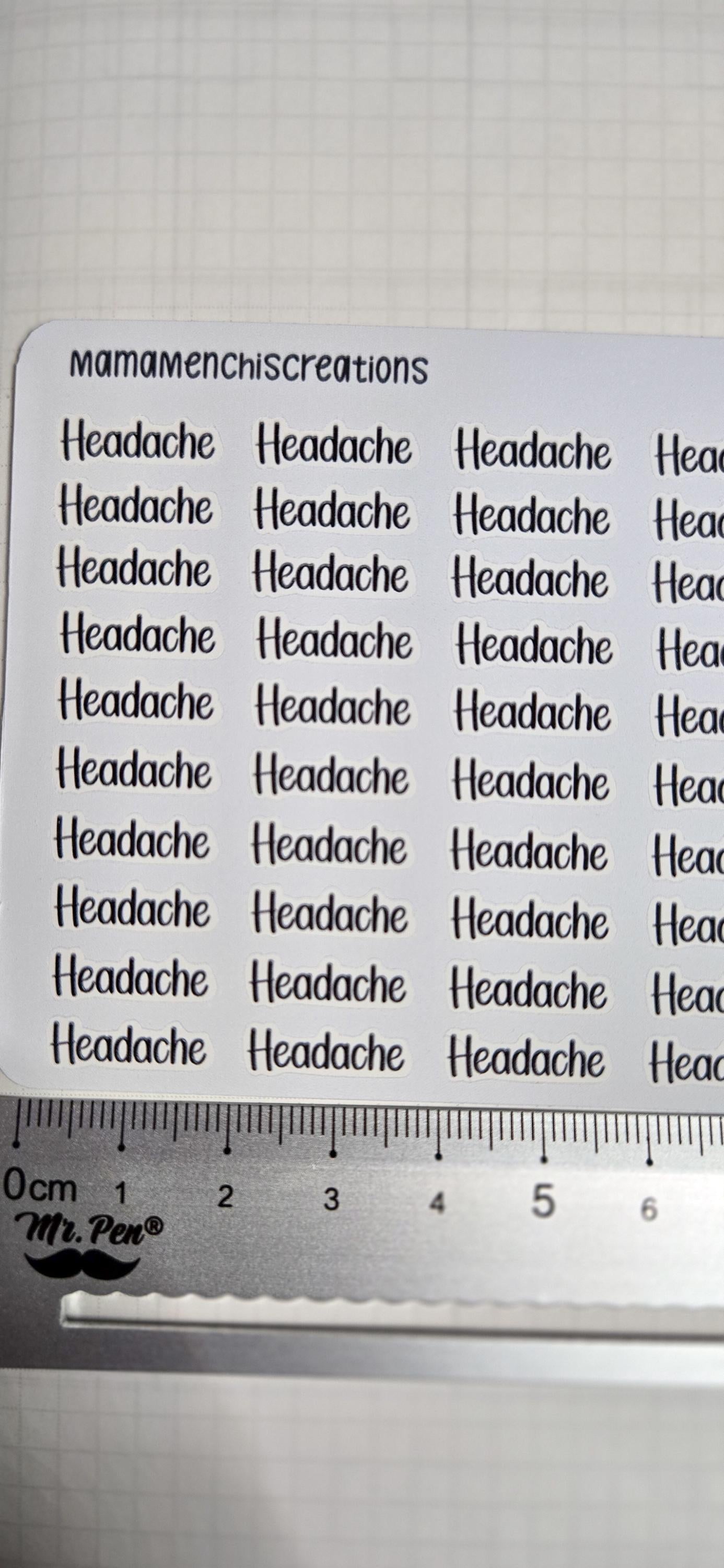 Migraine/ Headache Bujo Journal Planner deco Sticker Sheet