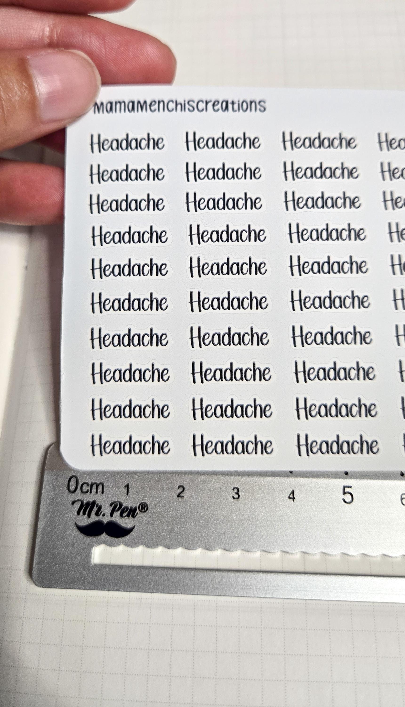 Migraine/ Headache Bujo Journal Planner deco Sticker Sheet