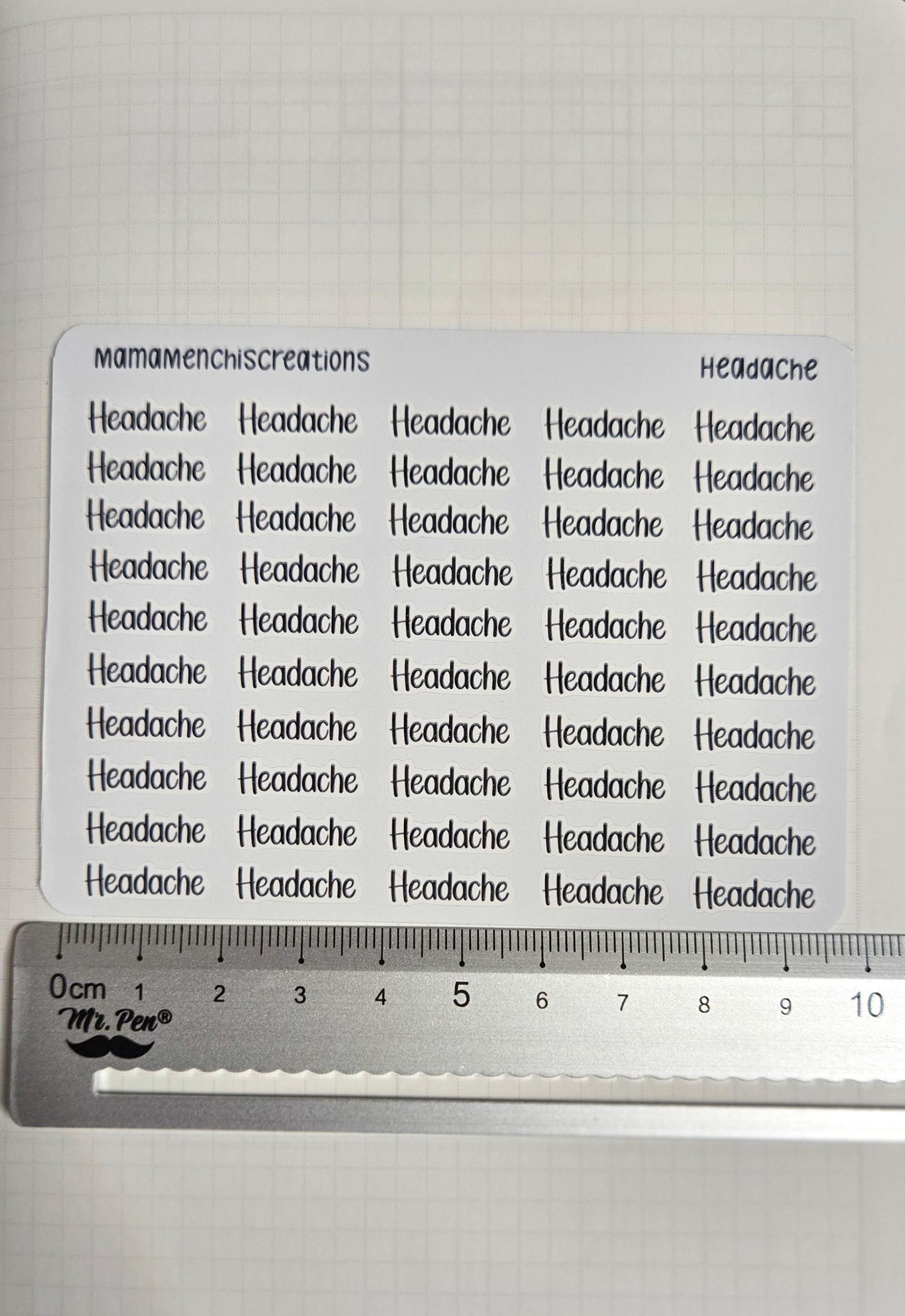 Migraine/ Headache Bujo Journal Planner deco Sticker Sheet