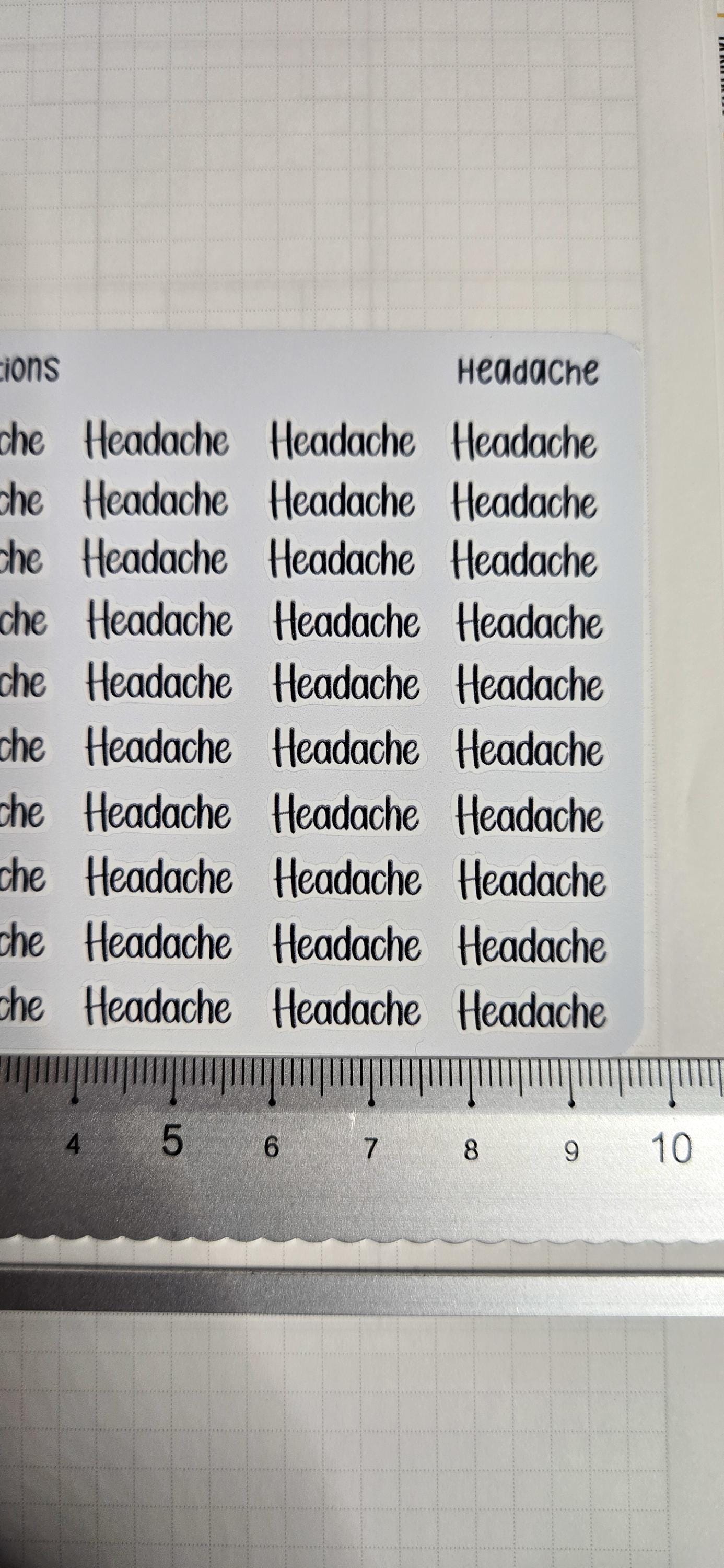 Migraine/ Headache Bujo Journal Planner deco Sticker Sheet