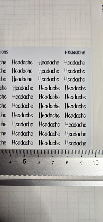 Migraine/ Headache Bujo Journal Planner deco Sticker Sheet