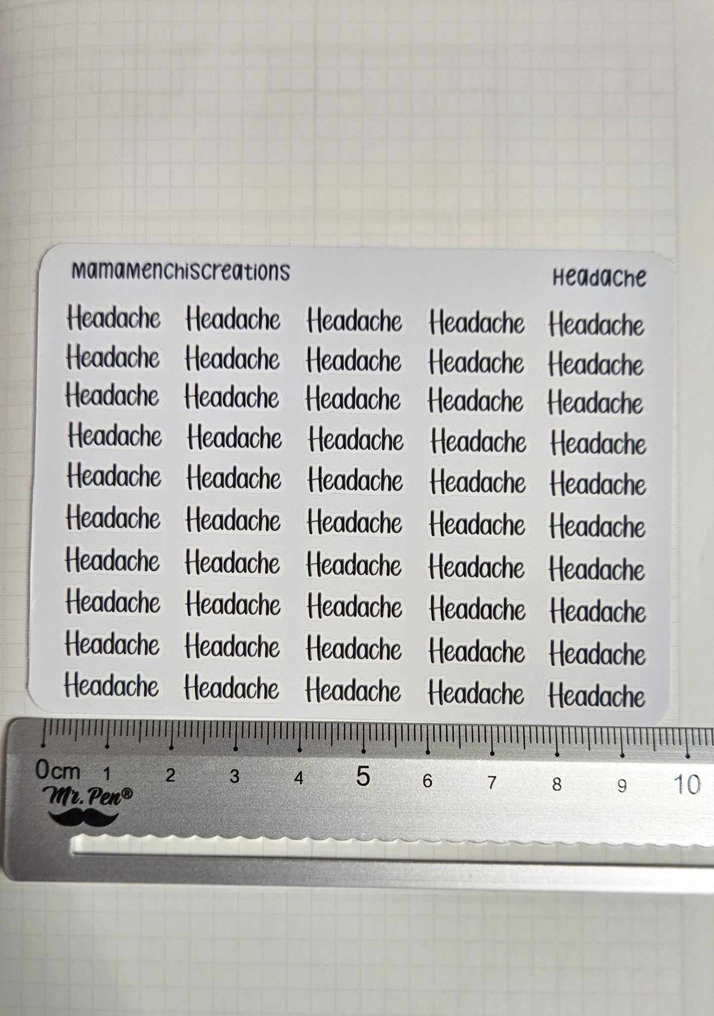 Migraine/ Headache Bujo Journal Planner deco Sticker Sheet