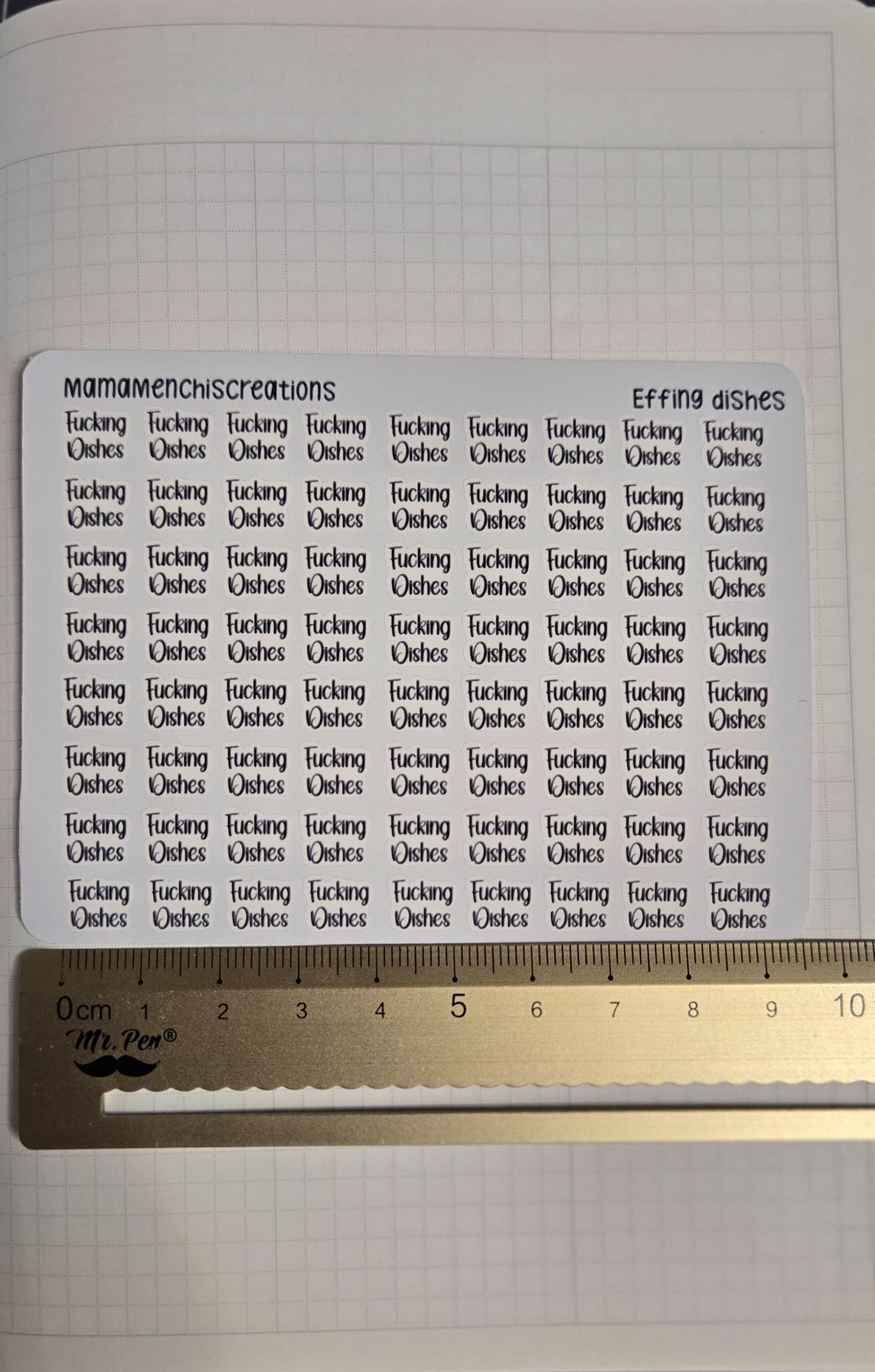Dishes Sweary and non-sweary Bujo Journal Planner deco Sticker Sheet