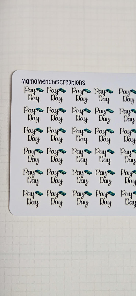 Pay Day Functional Bujo Journal Planner deco Sticker Sheet