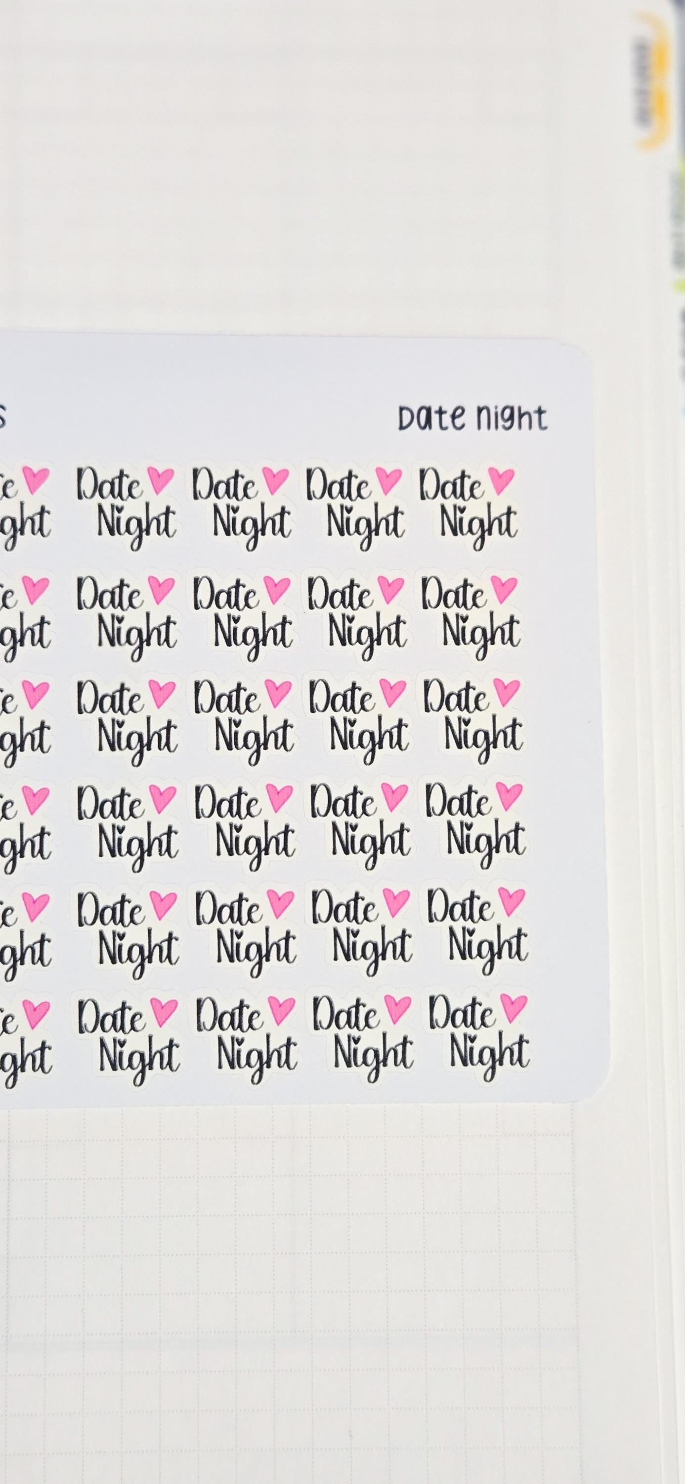 Date Night Functional Bujo Journal Planner deco Sticker Sheet