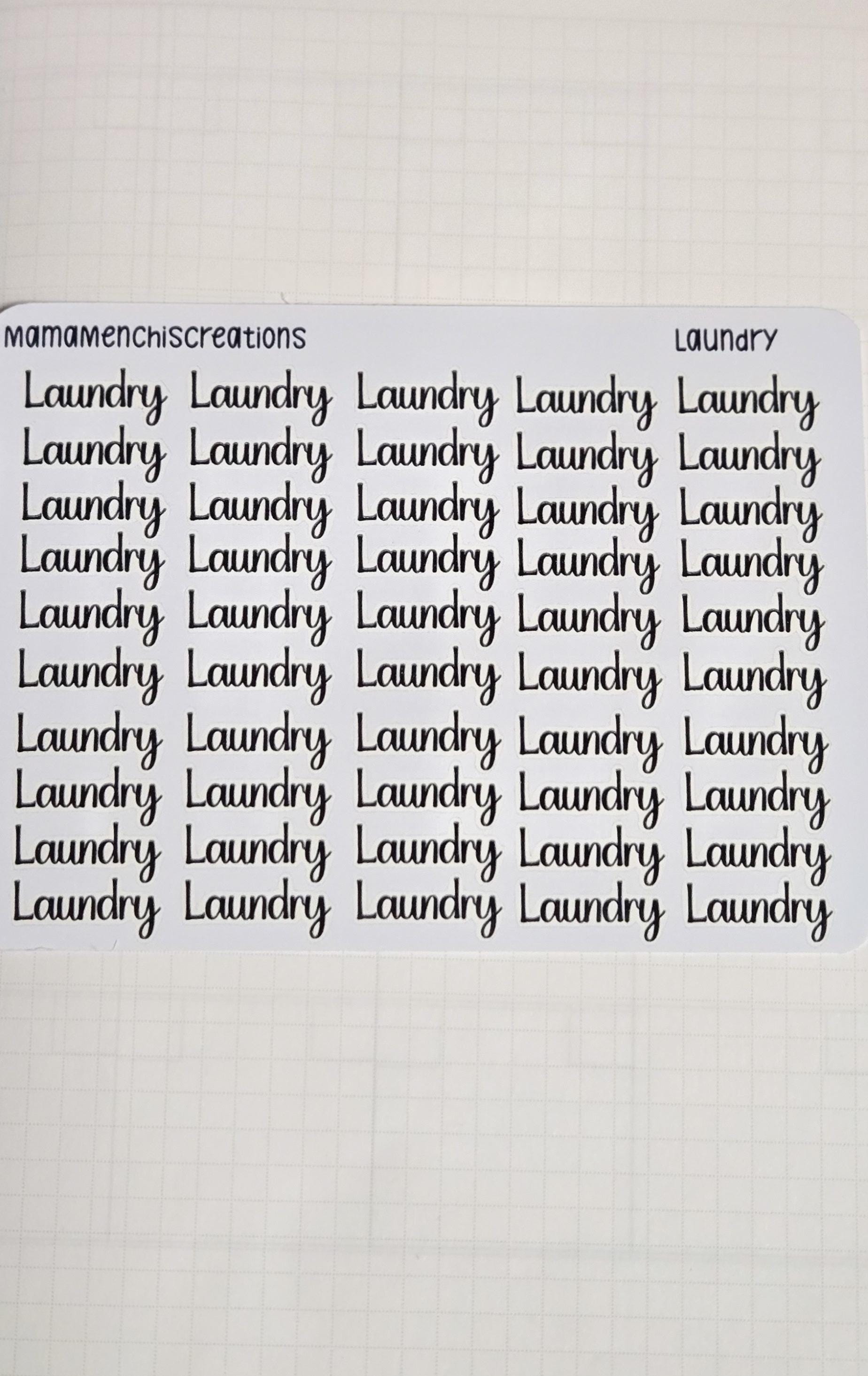 Laundry Sweary and non-sweary Bujo Journal Planner Functional Sticker Sheet