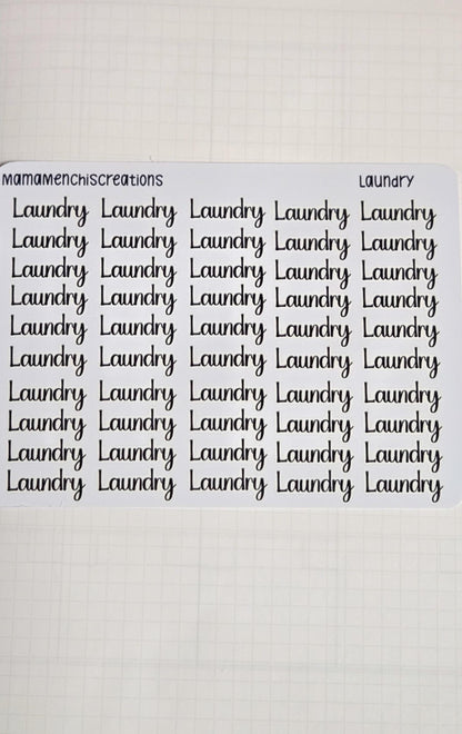 Laundry Sweary and non-sweary Bujo Journal Planner Functional Sticker Sheet