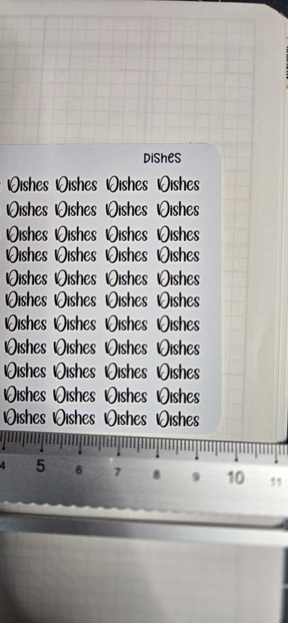 Dishes Sweary and non-sweary Bujo Journal Planner deco Sticker Sheet